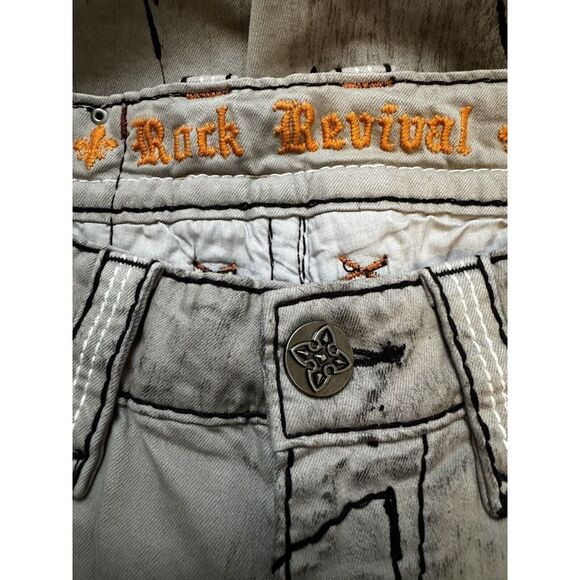 Rock Revival Jeans Mens Size 30/30 Wilkins-J401  Straight‎ Gray Paint Splatter - Picture 10 of 14